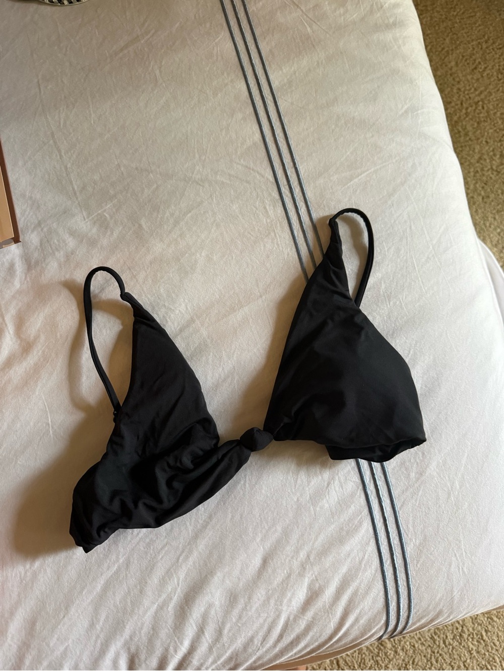 Black Knot Front Triangle Bikini Top